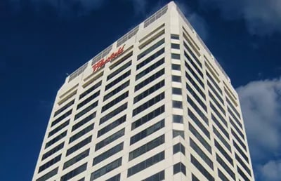 Low angle view of an A grade building of Servcorp Westfield Tower 2