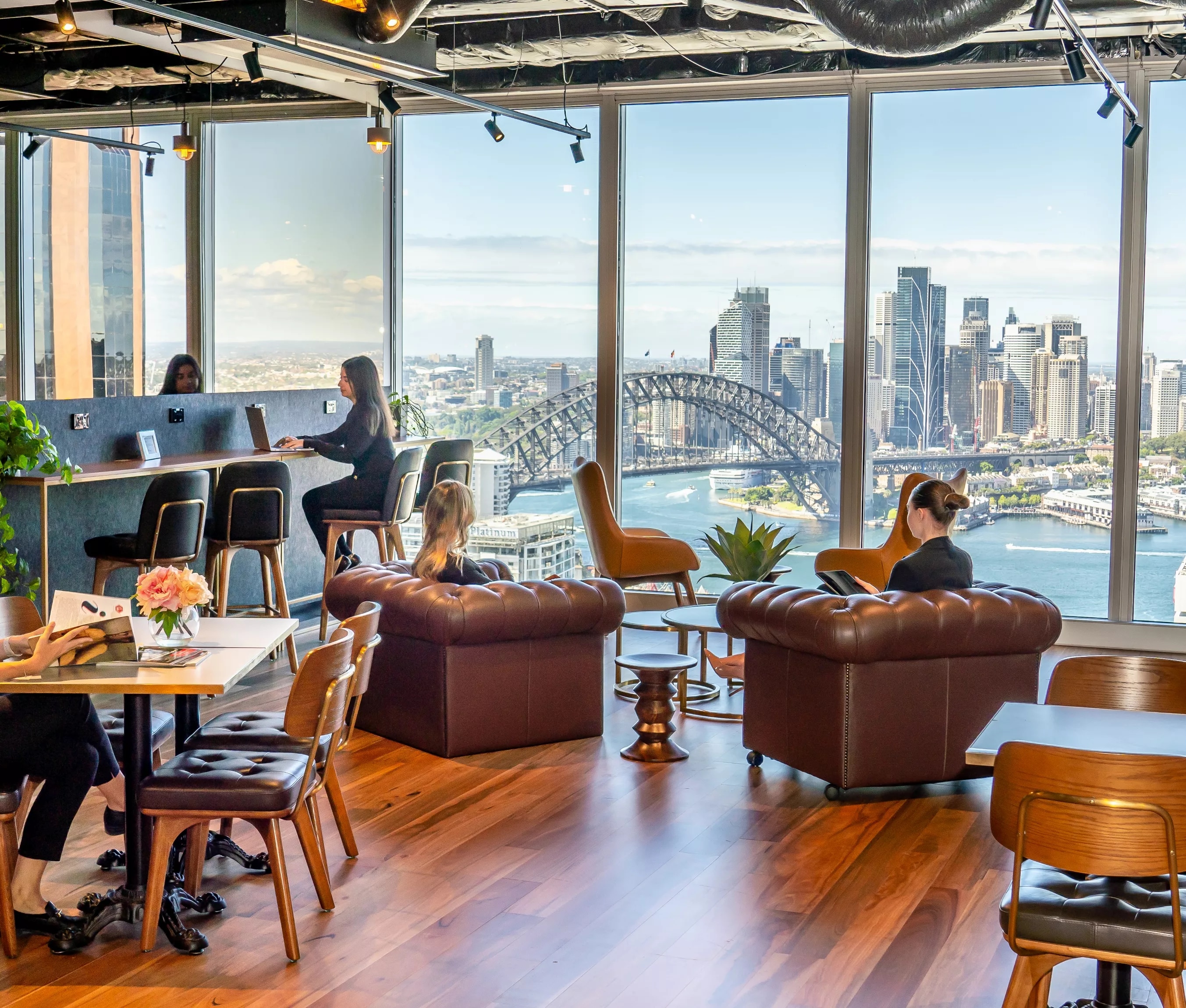 Coworking space at 100 Mount Street, Australia, people working in the area