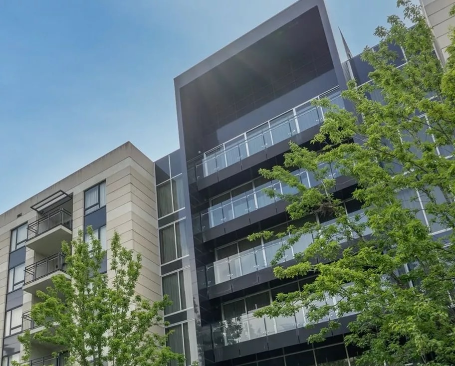 Low angle of an A grade building of Servcorp The Realm, Canberra