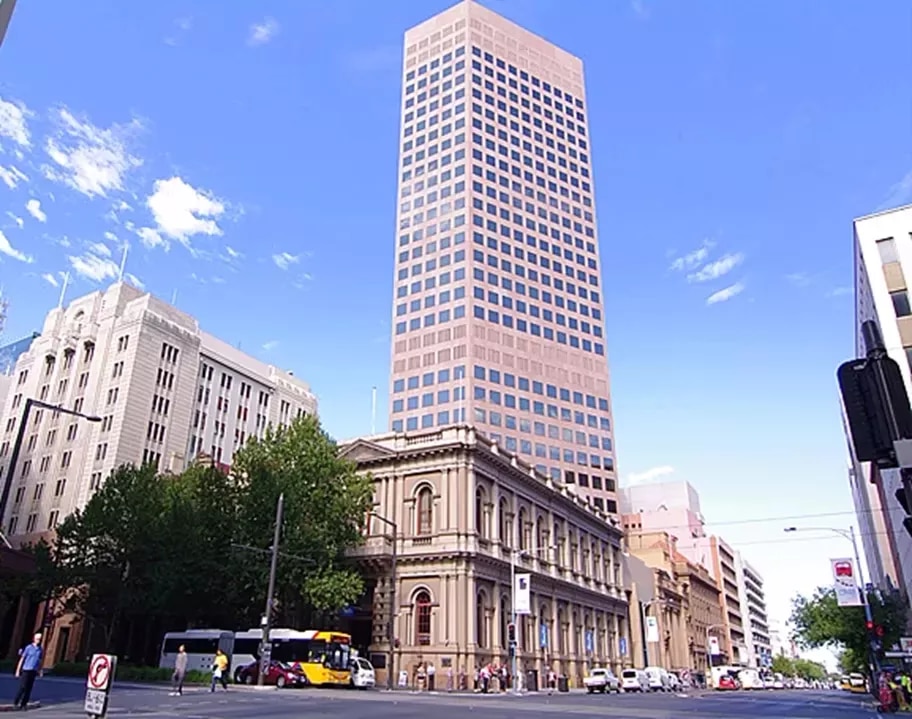 A grade building of Servcorp 91 King William Street in the CBD of Adelaide