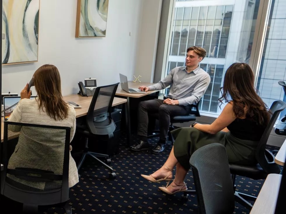 Clients working in a private office space in Servcorp Chifley Tower