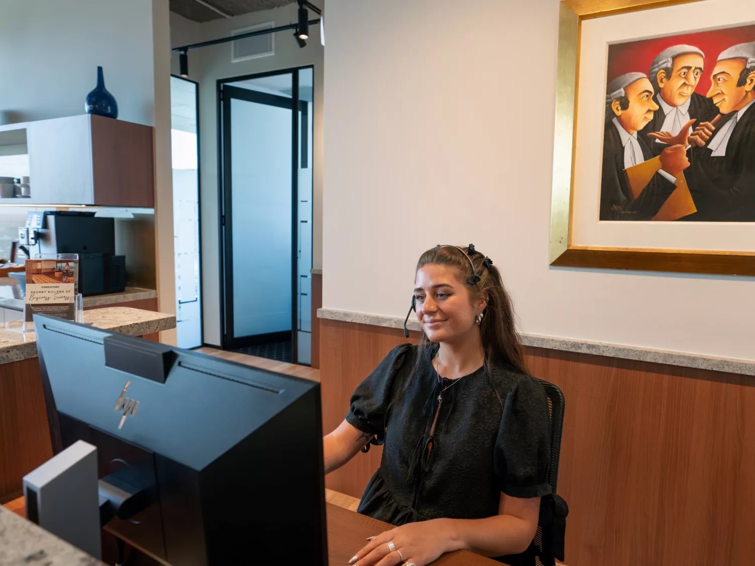 A dedicated receptionist in Servcorp 263 William Street, Melbourne